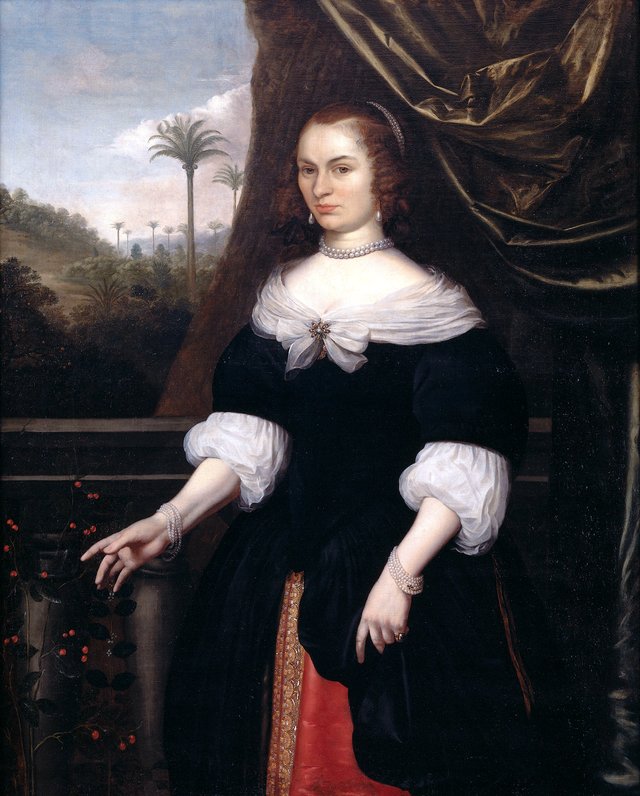 Portrait of Dina Lems, Wife of Jan Valckenburgh by Daniel Vertangen