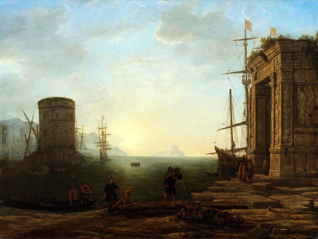 Harbour at Sunrise by Claude Lorrain