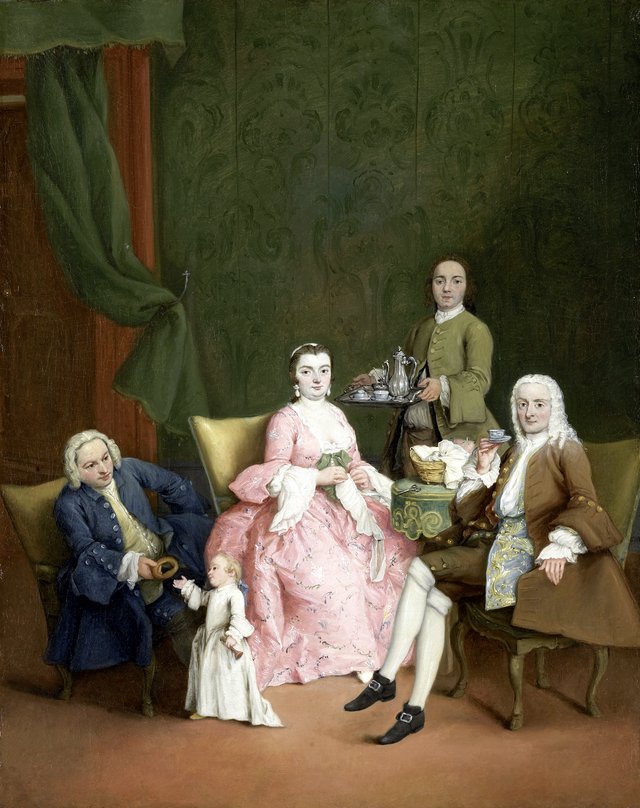 Portrait of a Venetian Family with a Manservant Serving Coffee by Pietro Longhi