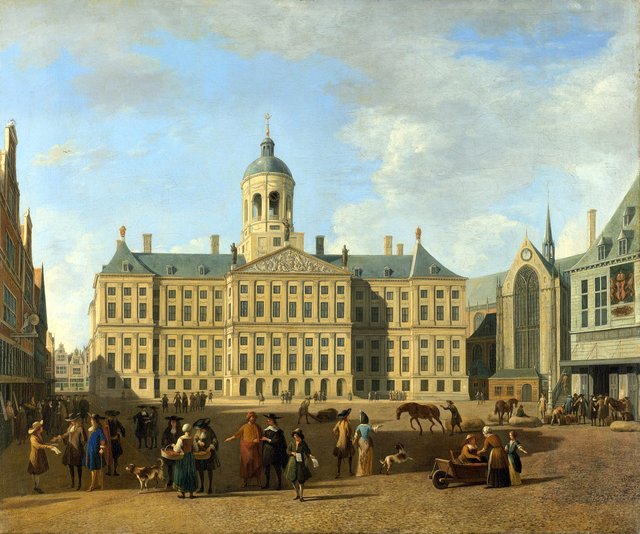 The town hall on the Dam in Amsterdam by Gerrit Adriaenszoon Berckheyde