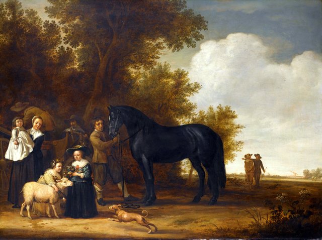 Group portrait in a landscape by Jacob Gerritsz. Cuyp