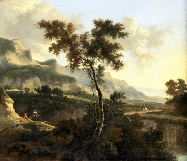 Mountainous landscape by Jan Hackaert