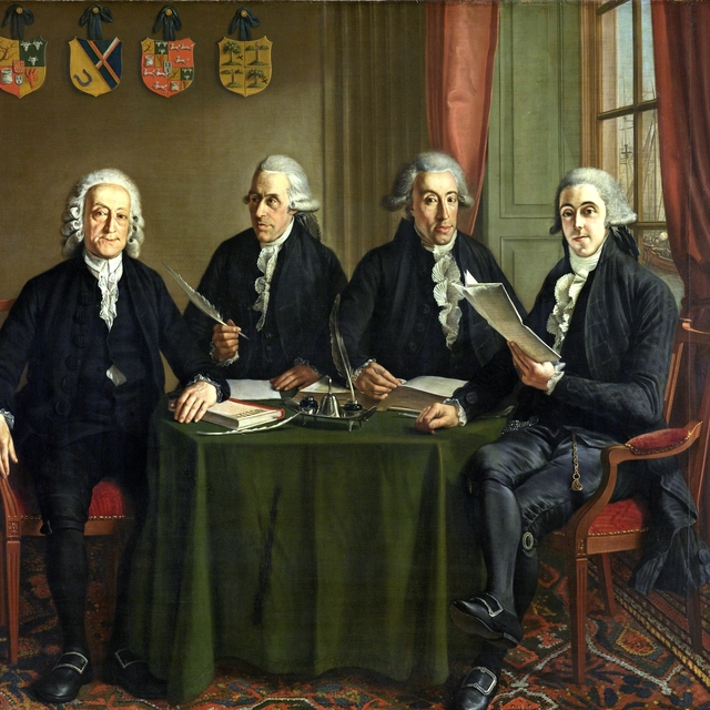 The Four Chief-Commissioners of the Harbors, Ramparts and Cranes of Amsterdam by Wybrand Hendricks