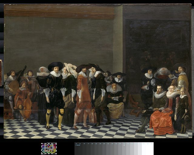 A wedding feast, traditionally called 'The wedding of Adriaen Ploos van Amstel and Agnes van Bijler', 1616 by Willem Cornelisz Duyster