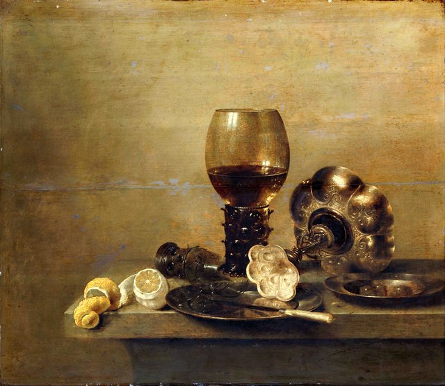 Still life with a broken glass by Willem Claesz. Heda