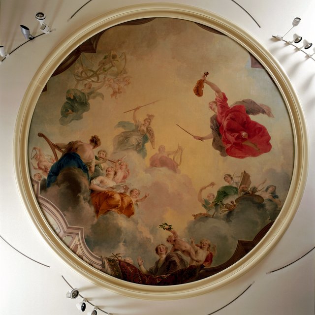 Apollo in the clouds with Minerva and the nine muses by Jacob de Wit