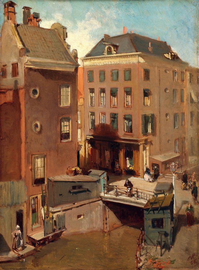 The Osjessluis near Kalverstraat in Amsterdam by Charles Rochussen
