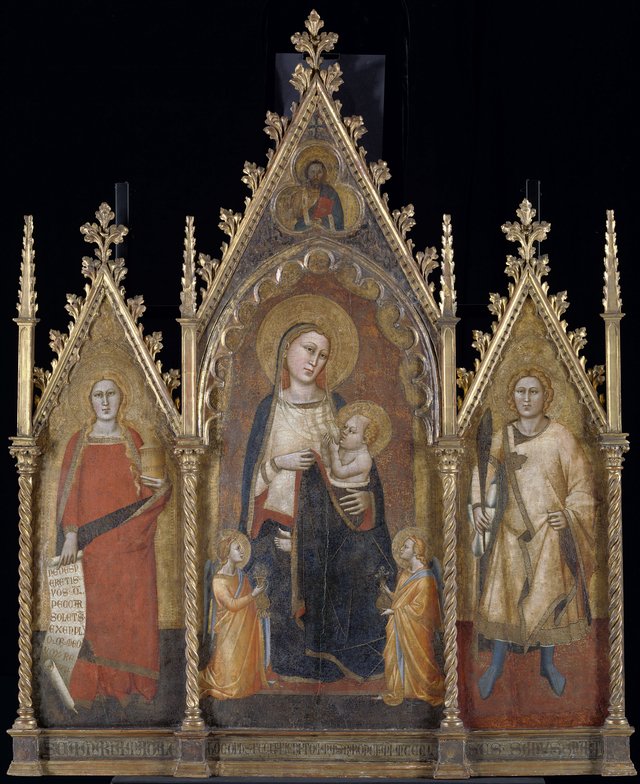 Triptych with the Virgin and Child, and Saints Mary Magdalene and Ansanus by Orcagna