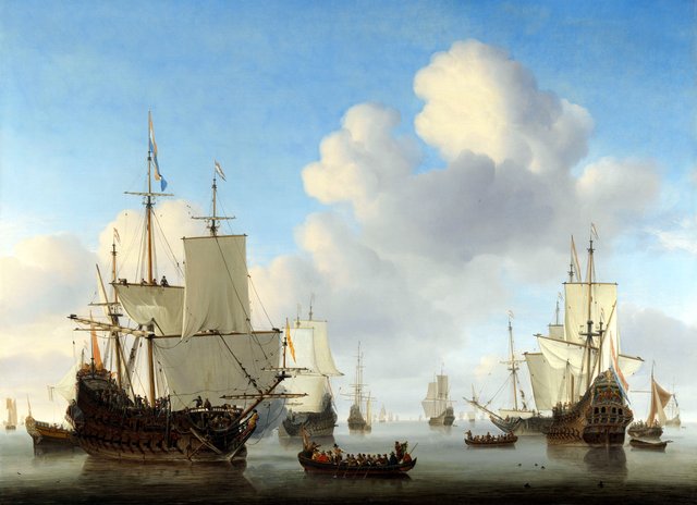 Dutch Ships in a Calm by Willem van de Velde the Younger