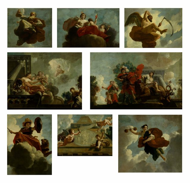 Eight allegorical scenes from the ceiling of the Leper's Asylum, Amsterdam by Gerard de Lairesse