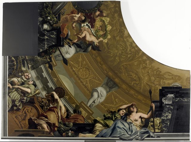 Onderdeel (linksonder) van een plafondschildering met als hoofdvoorstelling Diana en haar gezellinnen by Gerard de Lairesse