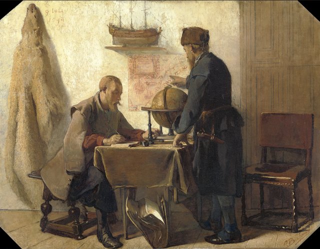 Heemskerck and Barents Planning their Second Expedition to the Far North by Christoffel Bisschop