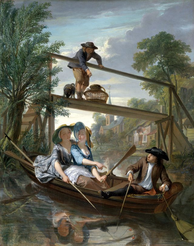 De hengelaars by Nicolaas Verkolje