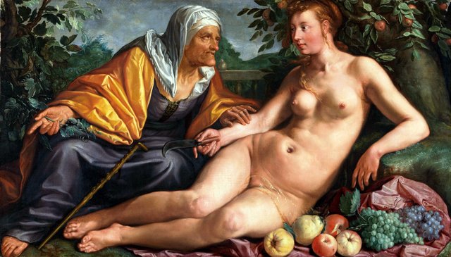 Vertumnus and Pomona by Hendrik Goltzius