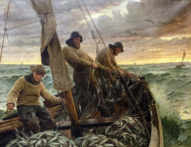 Hornbækfiskere på sildefangst by Peder Severin Krøyer