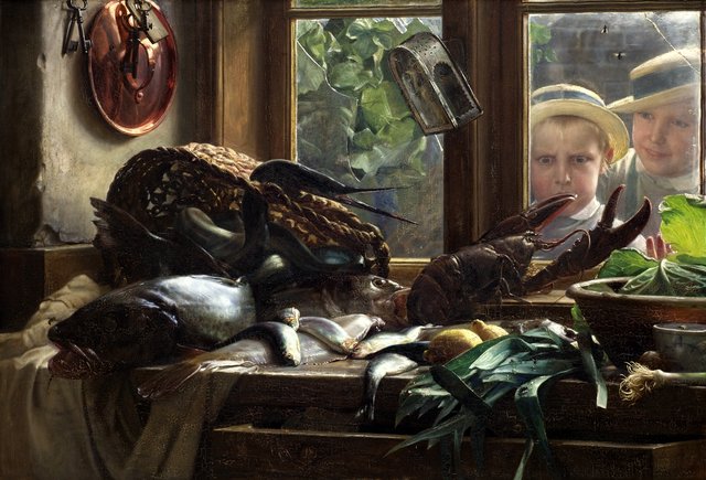 Et køkkenbord by Carl Bloch
