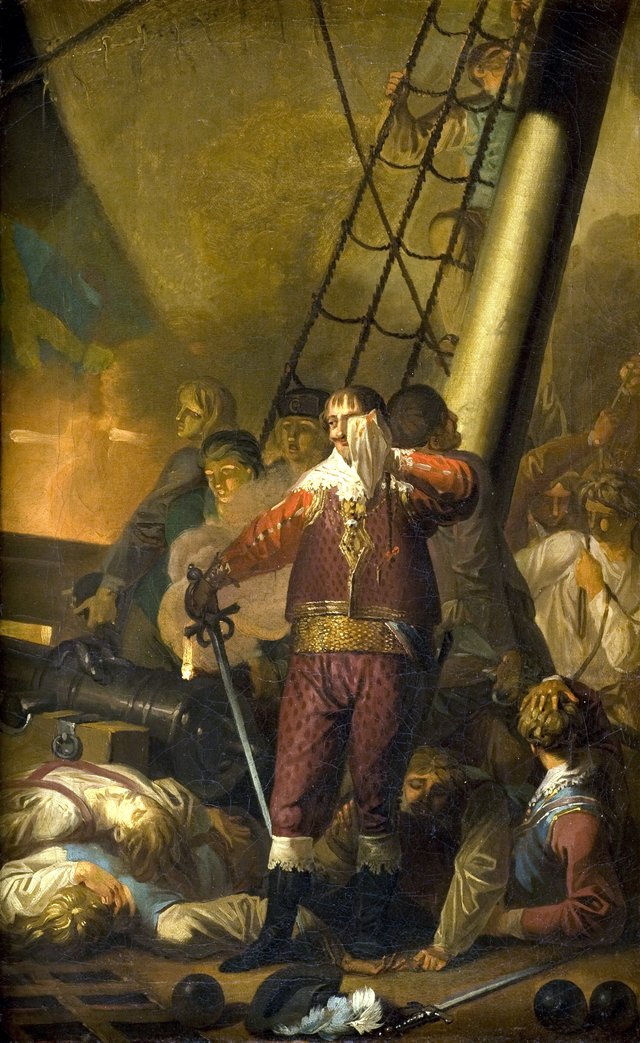 Christian IV på "Trefoldigheden" i slaget på Kolberger Heide 1644 by Nicolai Abildgaard