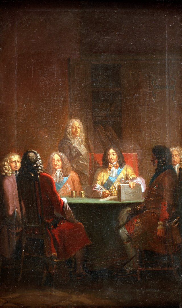 Christian V giver Danske Lov 1683 by Nicolai Abildgaard