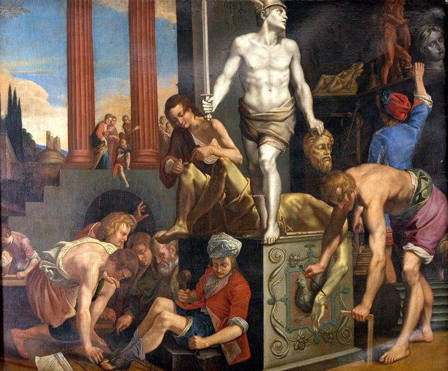Et billedhuggerværksted by Reinhold Timm