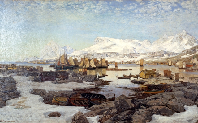 En forårsdag i Lofoten by Otto Sinding