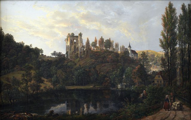 Slotsruinen i Tharandt by Johan Christian Dahl