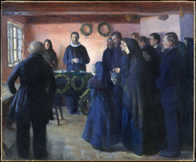 En begravelse by Anna Ancher