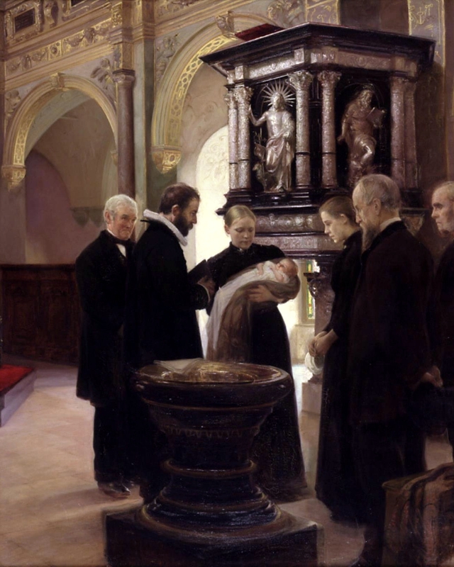 En barnedåb by Knud Larsen