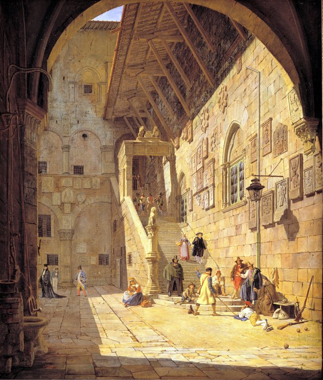 Fængselsgården i Palazzo Bargello i Firenze by Jørgen Roed