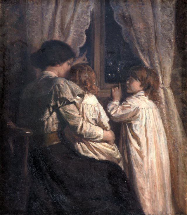 Børnene siger godnat til deres stjerner by Valdemar Irminger