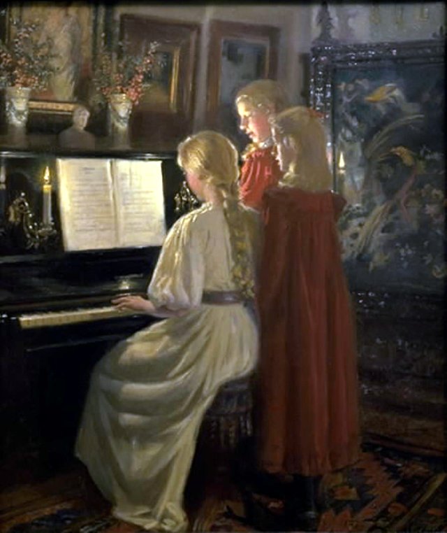 Syngende børn by Michael Ancher
