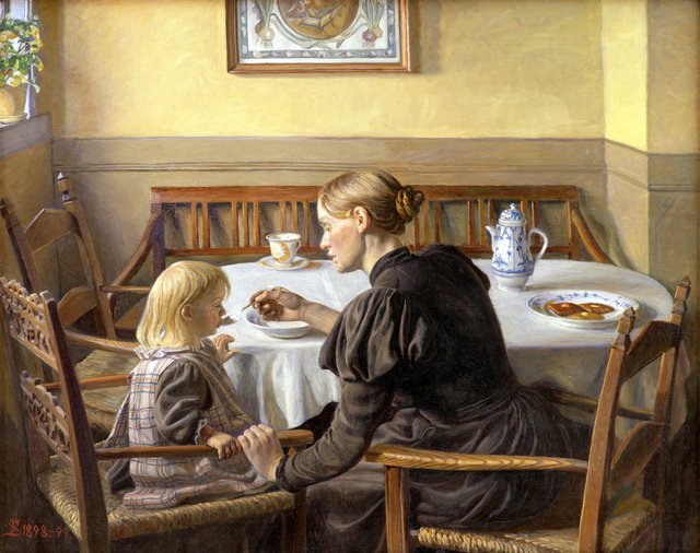 Moder og datter by Fritz Syberg