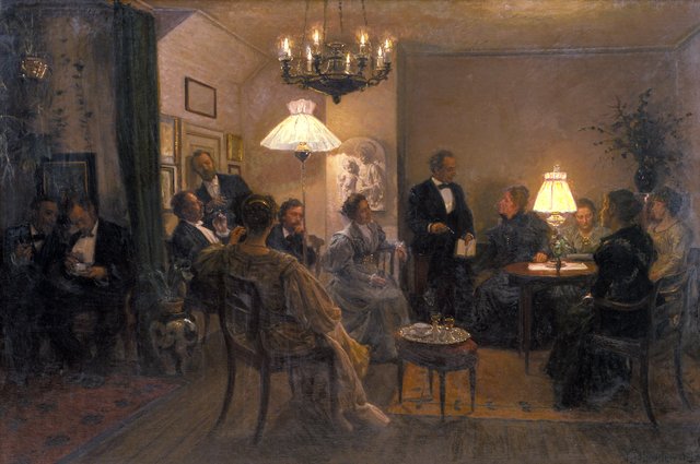 Aftenselskab i mit hjem by Viggo Johansen