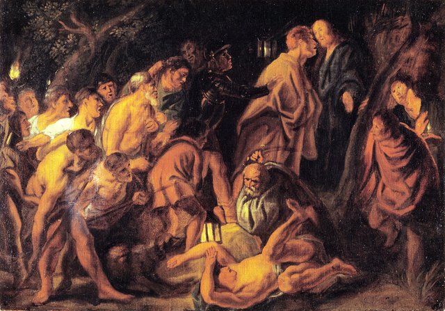 Kristus forrådes og pågribes i Getsemane by Jacob Jordaens