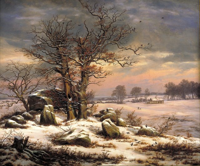 Vinterlandskab ved Vordingborg by Johan Christian Dahl