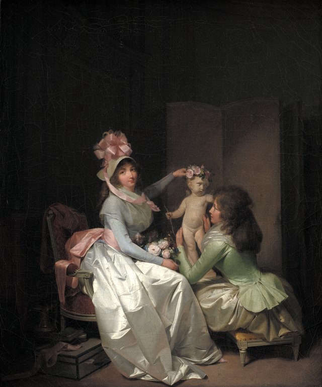 Statuetten af Amor bekranses by Louis-Léopold Boilly