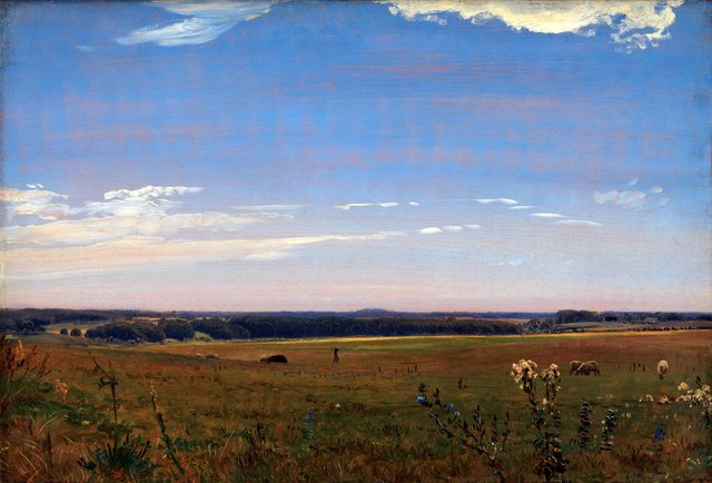 Udsigt mod herregården Beldringe by P. C. Skovgaard