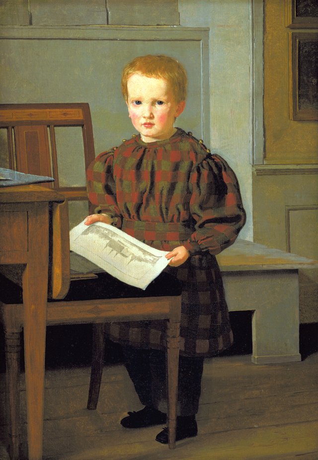 Julius Eckersberg som dreng i Eckersbergs atelier på Charlottenborg by Christen Købke