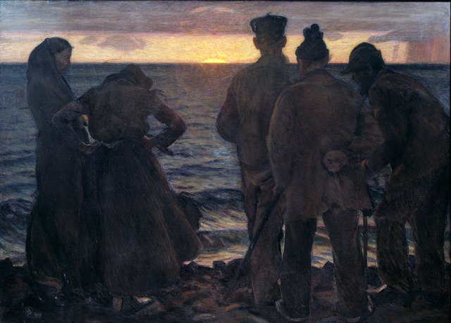 De gamle ved stranden by Richard Bergh