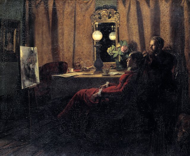Dagens arbejde bedømmes by Anna Ancher