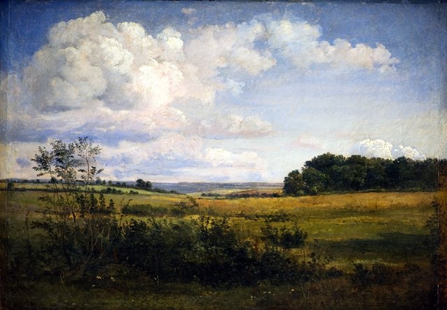 Landskab med solbelyste skyer by Dankvart Dreyer