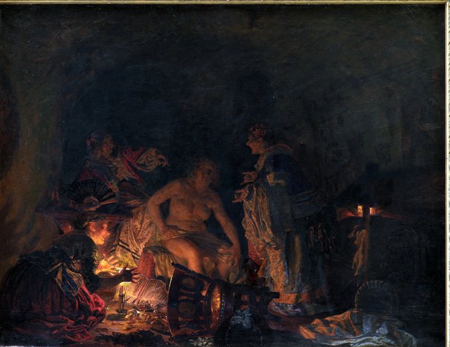 Leonora Christina undersøges i fængslet by Kristian Zahrtmann