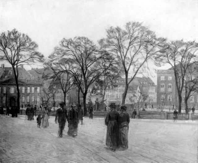 Forårsaften på Kongens Nytorv by Karl Schou