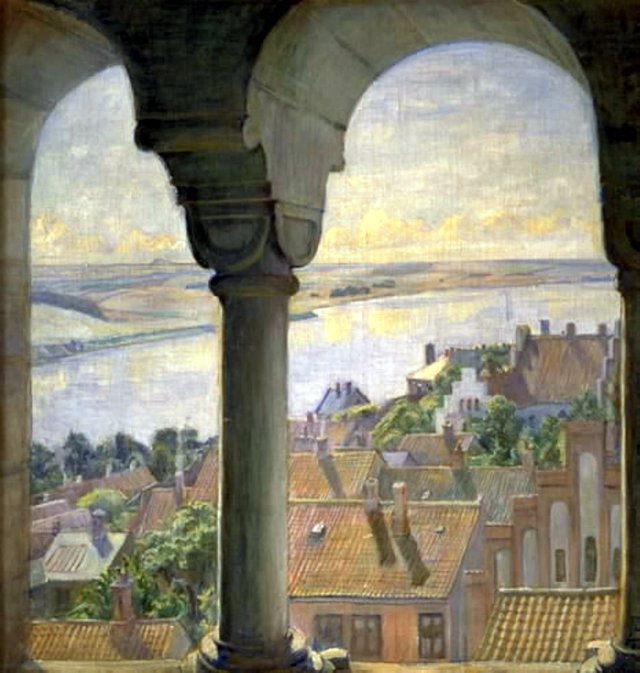 Udsigt fra Viborg Domkirkes tårn by Poul Simon Christiansen
