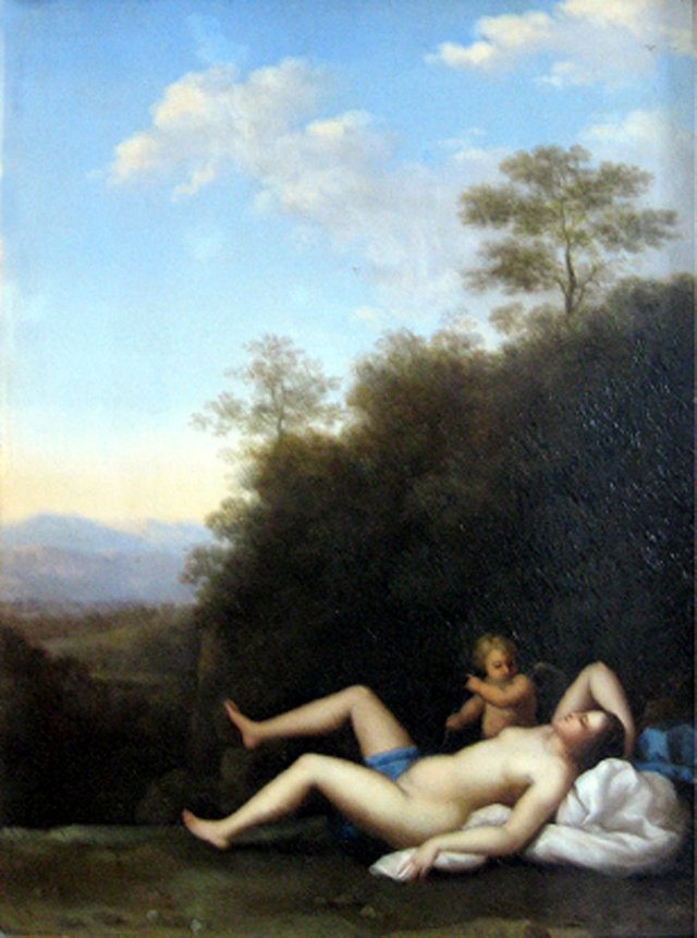 Sovende nymfe by Toussaint Gelton