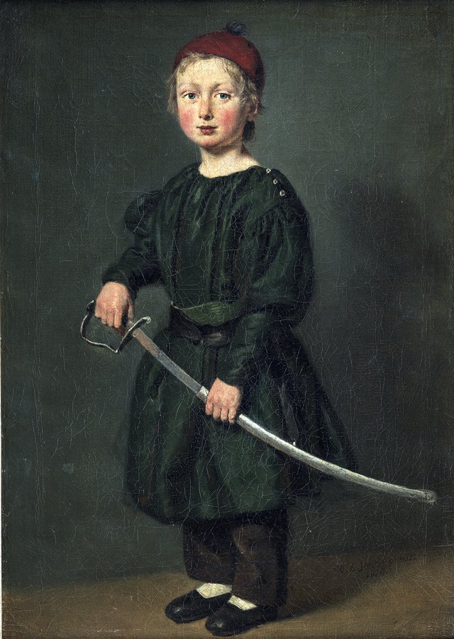 Drengeportræt. En af kunstnerens sønner by Christian Albrecht Jensen