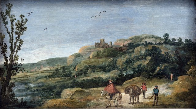 Bakket landskab by Esaias van de Velde