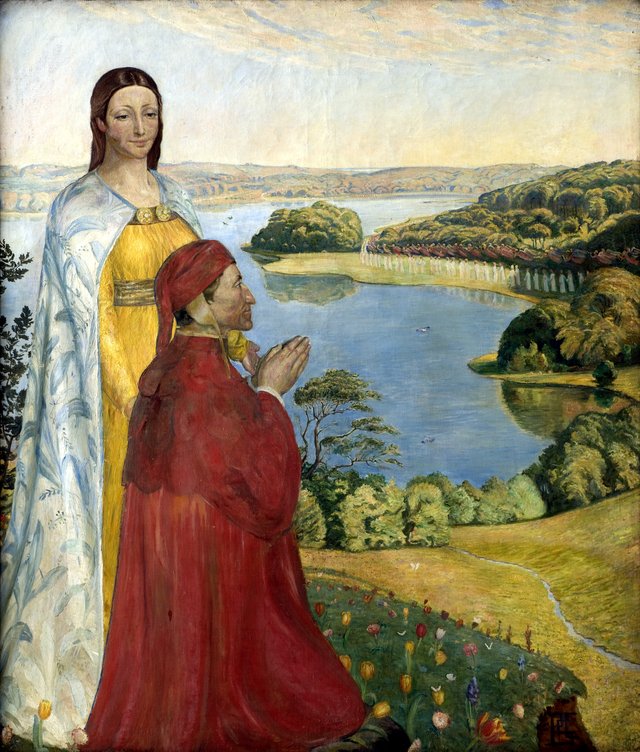 Dante og Beatrice i Paradis by Poul Simon Christiansen