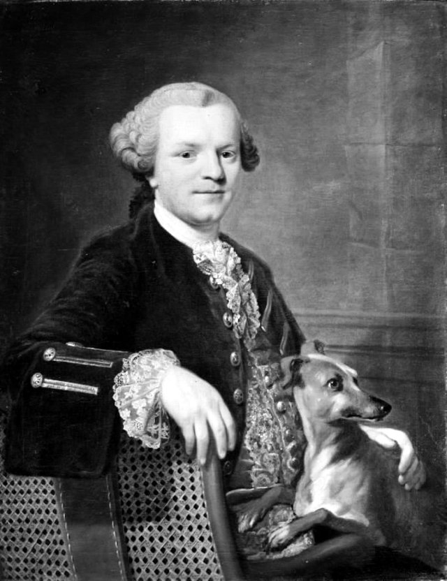 Portræt af Freiherr von Münchhausen by Johann Georg Ziesenis
