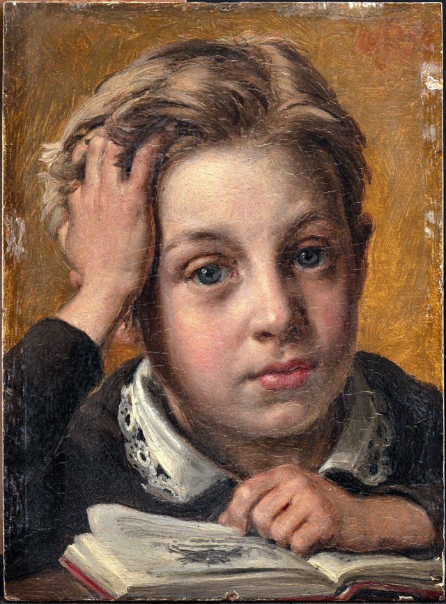 Kunstnerens søn, Holger, i hans tiende år by Jørgen Roed