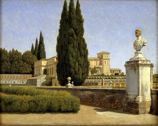Parti i Villa Albanis have. Rom by Christoffer Wilhelm Eckersberg